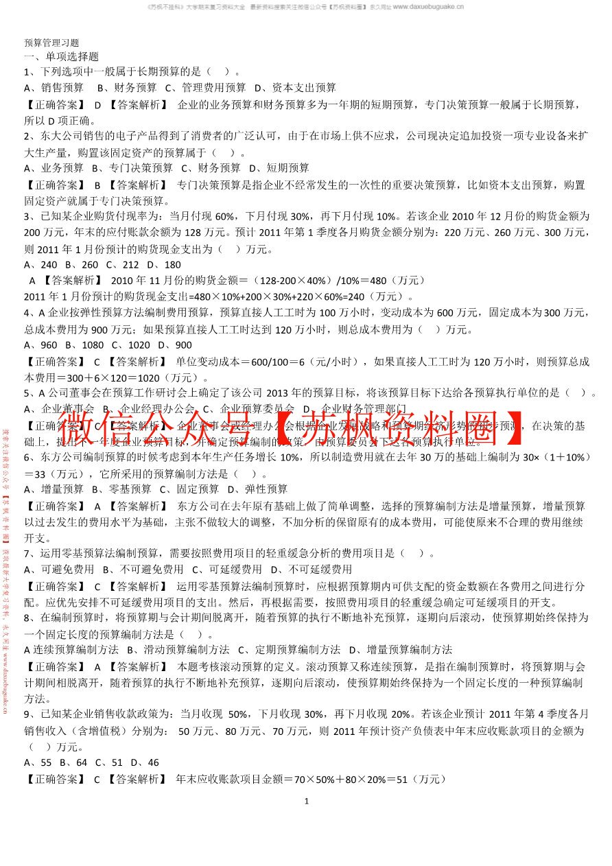 预算实务
